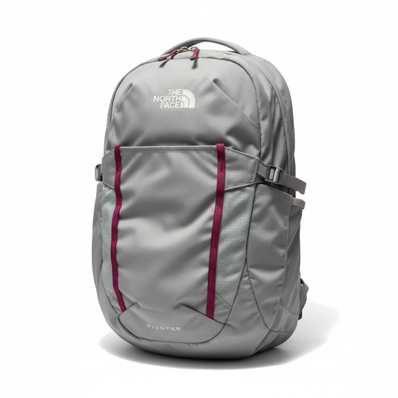 The North Face Handbags - 🎒 The North Face‎ “Pivoter” Backpack – Gray w/ Magenta Trim